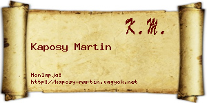 Kaposy Martin névjegykártya