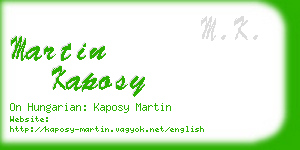 martin kaposy business card